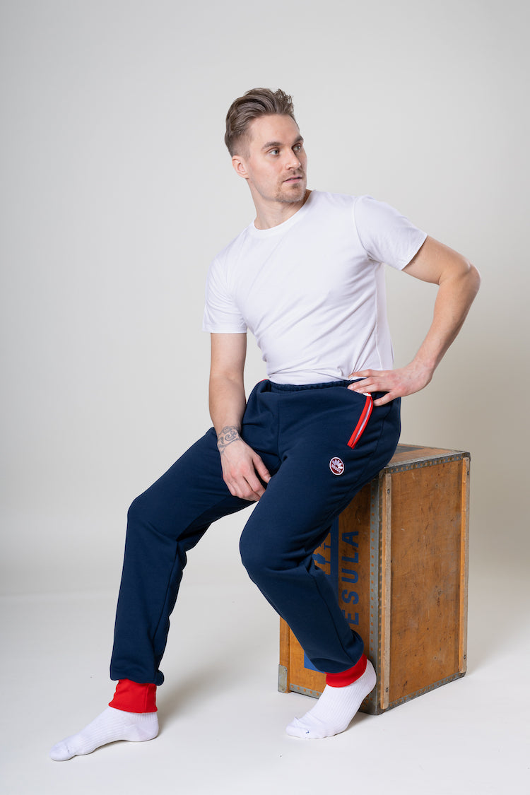 Nousu Sininen miesten collegehousut