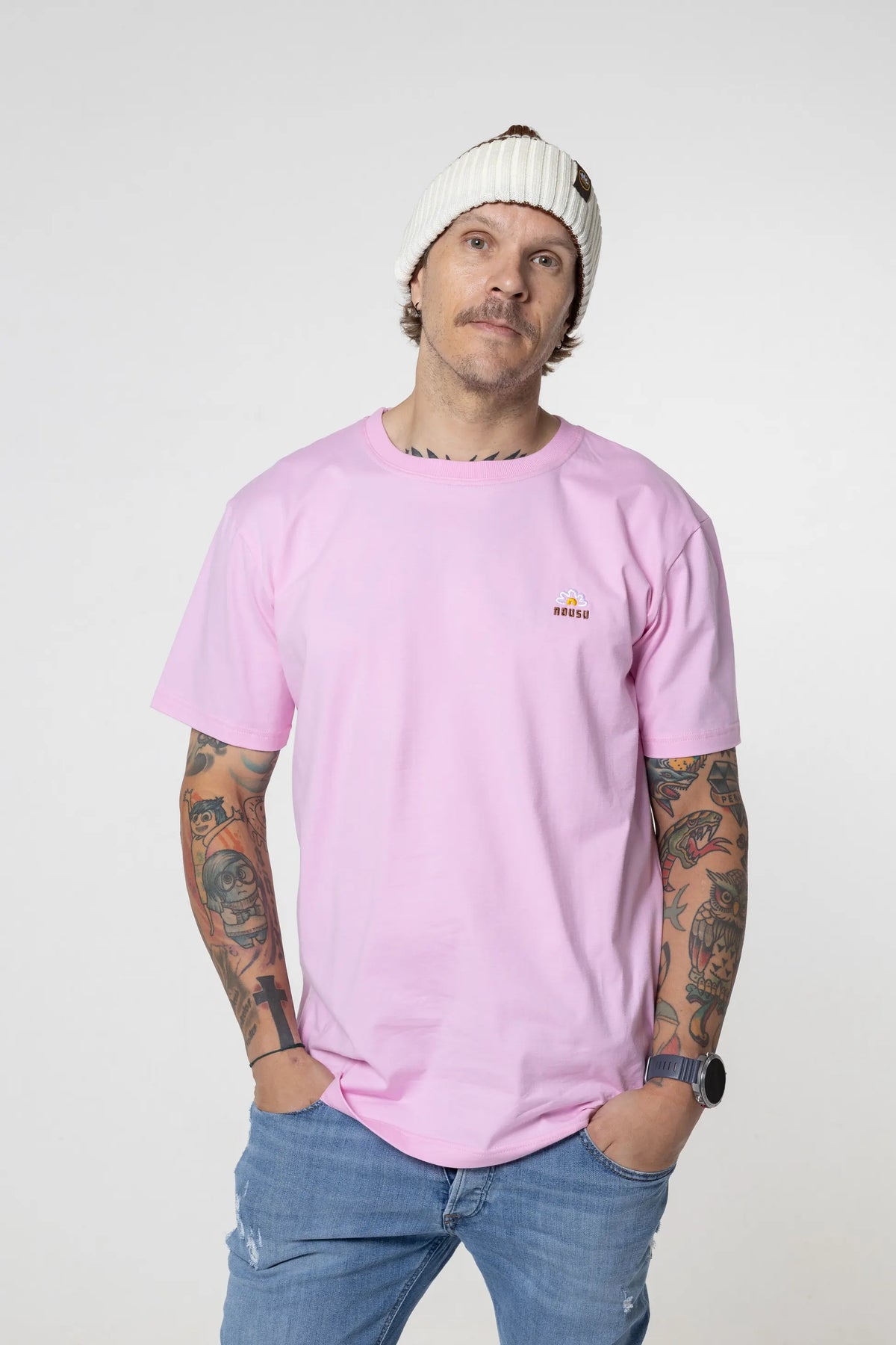 Moderni t-paita pinkki miehet
