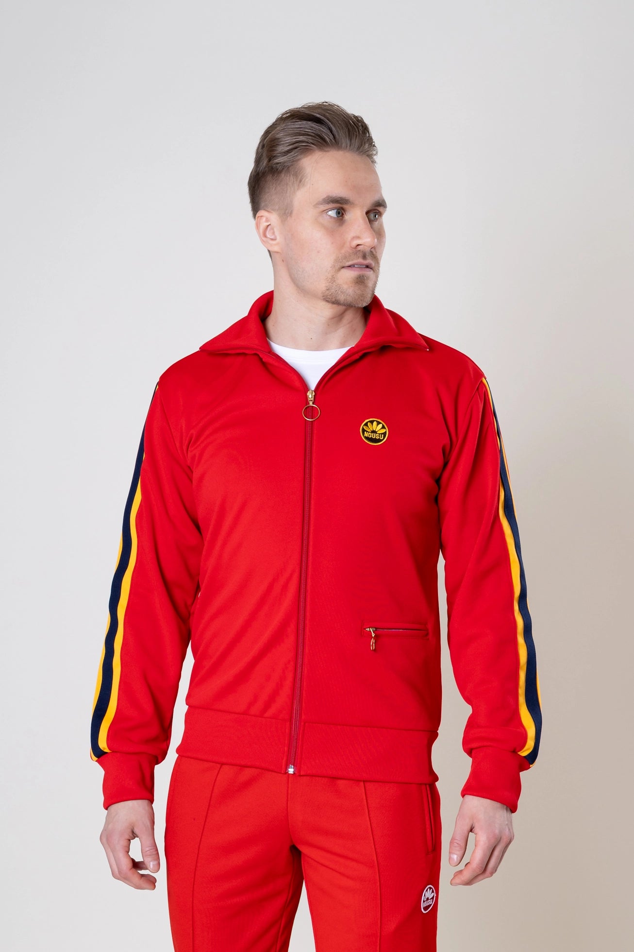 Nousu Kilpailu punainen miesten verkkatakki