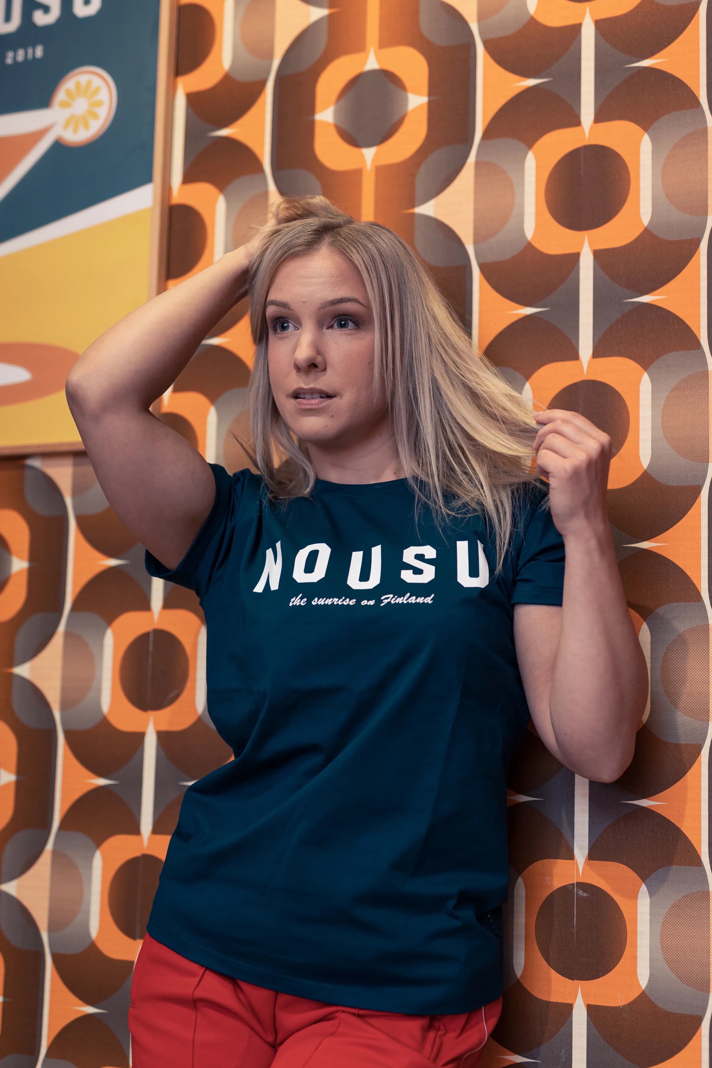 Nousu The Sunrise on Finland t-paita naiset, sininen